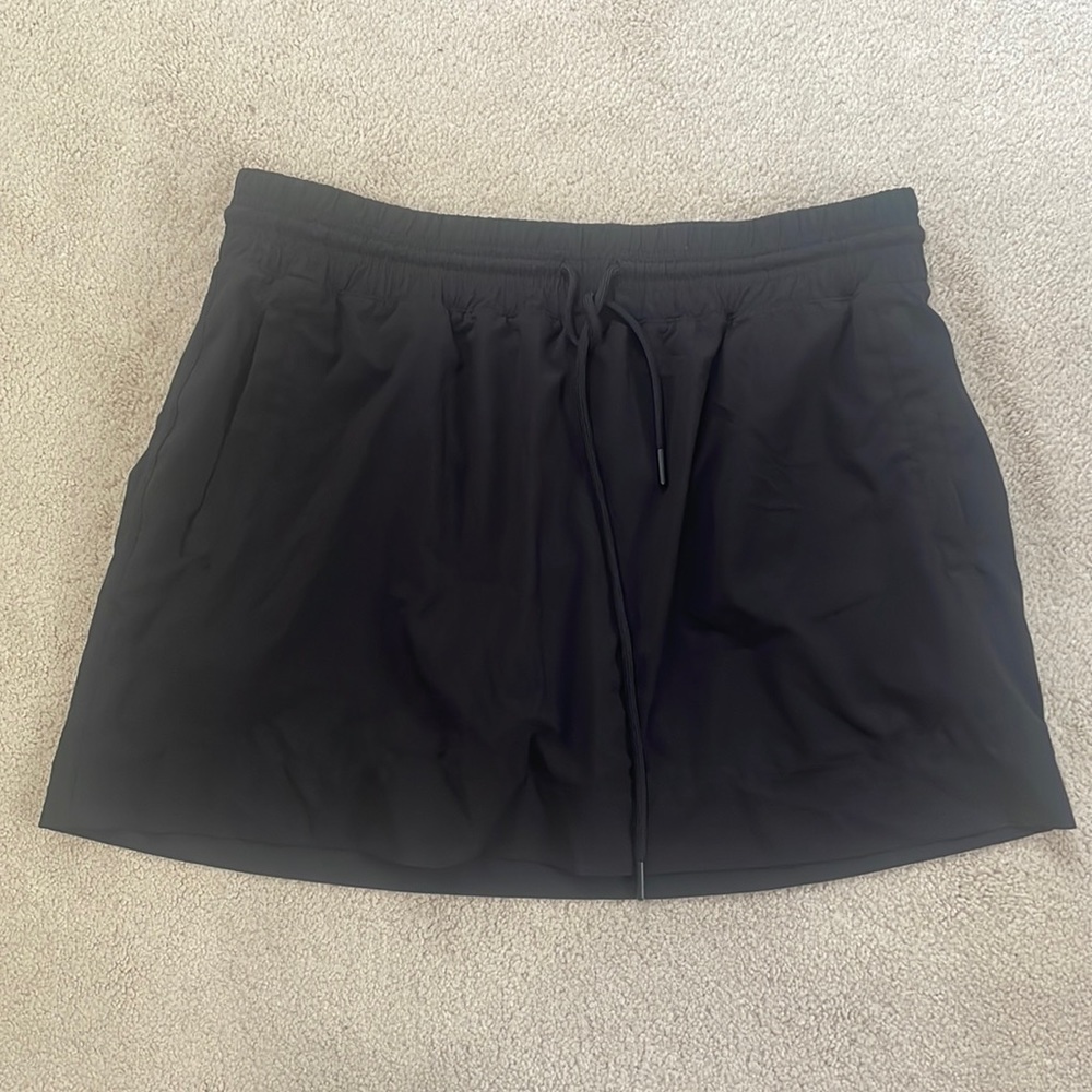 Black Tie-waist Tennis/Golf Skirt